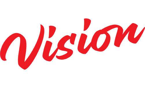 the vision studio logo white